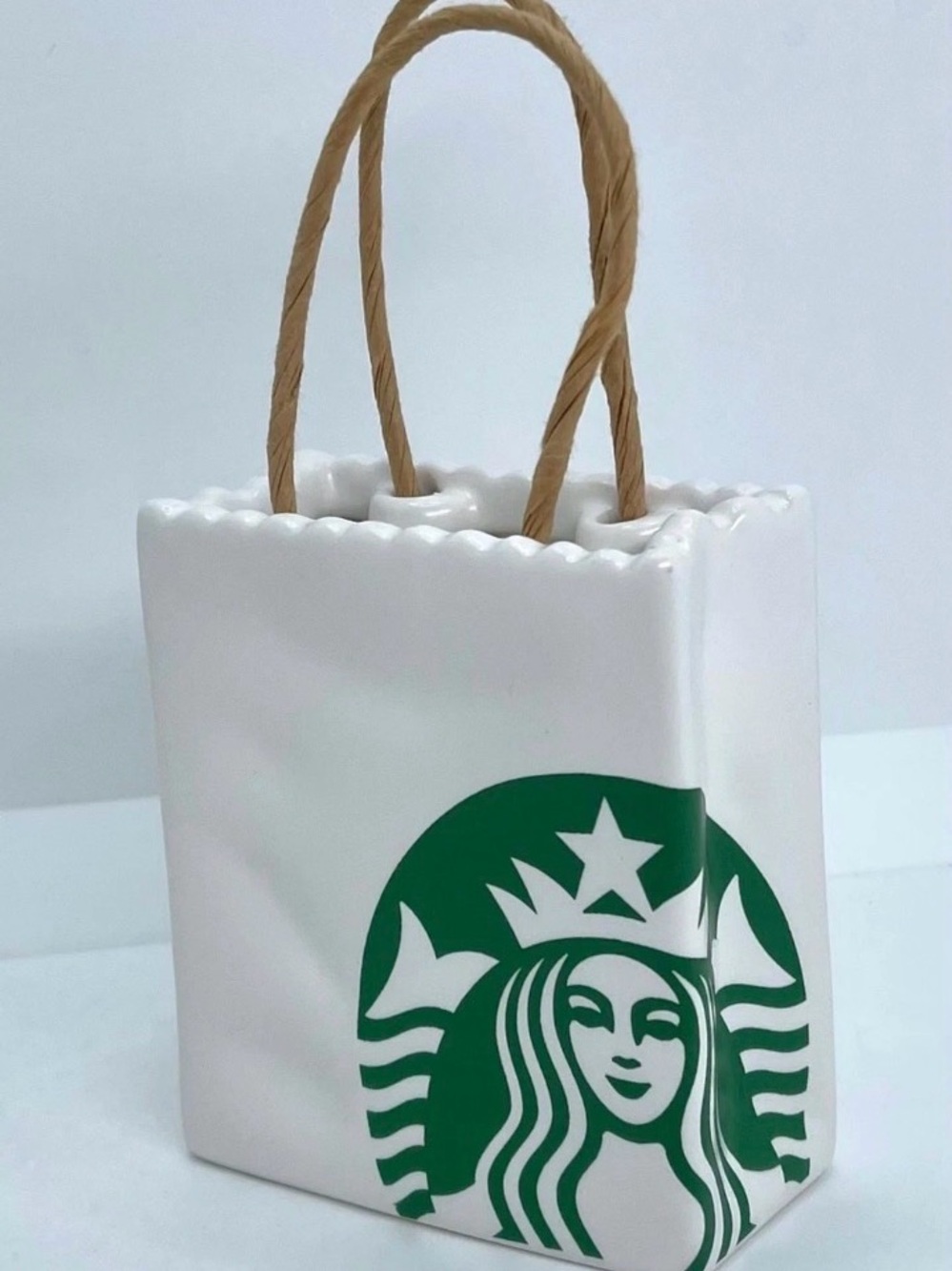 Starbucks White Mini ceramic Tote Bag